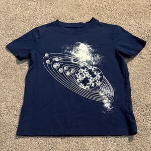 Lands’ End Blue Kids Glow in the Dark Space Solar System Planets Tee Shirt Top